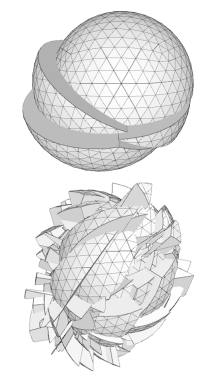 An earlier stage and a later stage of my cut & slide exploration.