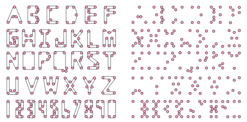 A Conveyor Belt Font by Erik and Martin Demaine