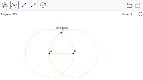 On my way to constructing an equilateral triangle. What should I do next?